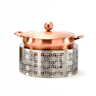 Подставка фуршетная стойка d 40 см h35 см круглая нерж. + кастрюля медь P.L.