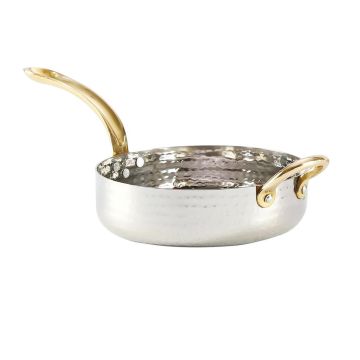 Сковорода для подачи 18,3 см h4,5 см 1030 мл Dents круглая нерж. 2 ручки золото P.L. Proff Cuisine