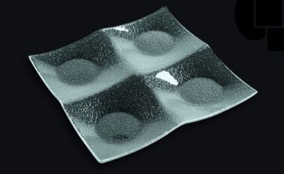 Менажница 4-х секц. 200*200 мм. стекло 3D /1/10/ АКЦИЯ