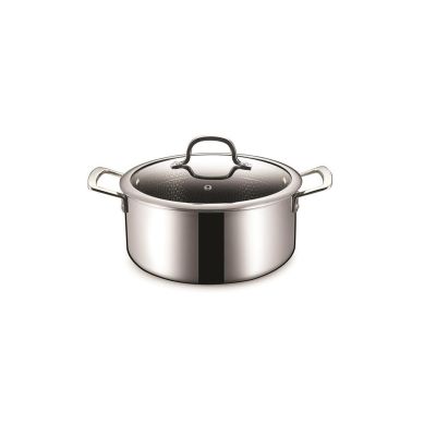 Кастрюля  5,8 л 26/23*18,5 см с крышкой New Kitchen Honeycombs нерж. с антиприг. покр. ИНДУКЦИЯ