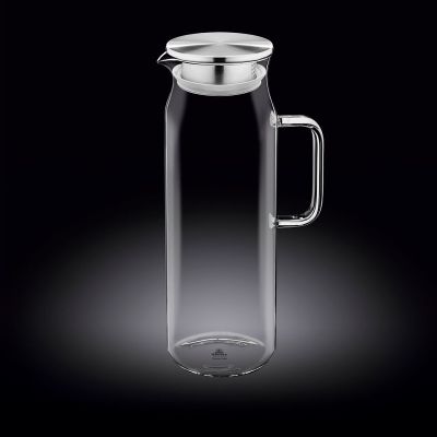 Кувшин 1,5 л. d=90 мм. h=285 мм. с крышкой  + сетка нерж Термостекло Wilmax /1/18/