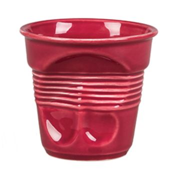 Чашка 140 мл кофейная без ручки бордовая d 7,4 см h7 см мятая Barista (Бариста) P.L. [6]