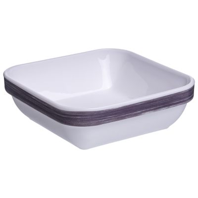 Салатник квадр. 110*110 мм. 200 мл. h=37 мм. сиреневый край штабелир. Браш /1/6/24/ АКЦИЯ