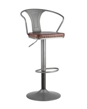 Стул барный TOLIX ARMS SOFT серебристый