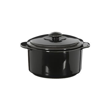 ГОРШОК с крышкой 4'' 100мм 300мл черный "Corone Colore"