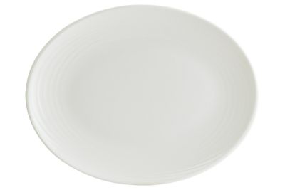 Блюдо овальное 360*280 мм. Белый Луп узкая полоска Bonna /1/6/348/