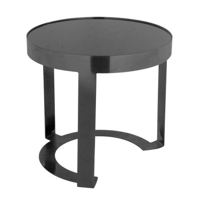 Подставка фуршетная стойка d 26 см h28 см круглая Black металл + блюдо черное акрил P.L. Hotelware