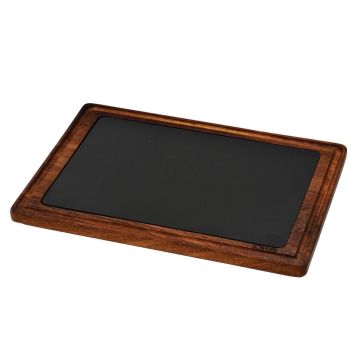 Доска для подачи 35*25 см прямоуг. дерево с чугунной вставкой LAVA