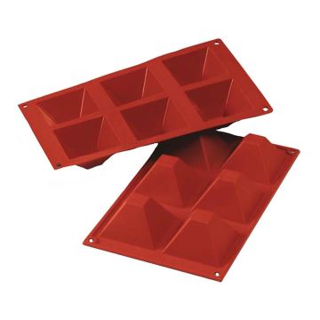 Форма кондитерская "Пирамида" 6 ячеек 71*71 мм, h 40 мм силикон (30*17,5 см) P.L.