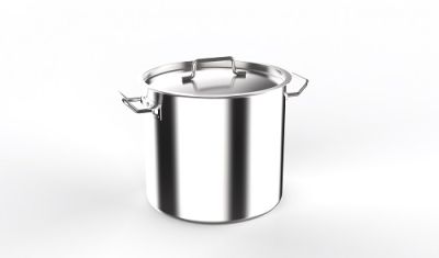 Котел 30 л. нерж. d=35 см. h=32 см. тройное дно с крышк. (индукция) MGsteel /1/