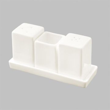 Набор для специй 3 предмета на подставке белый фарфор P.L. Proff Cuisine [4]