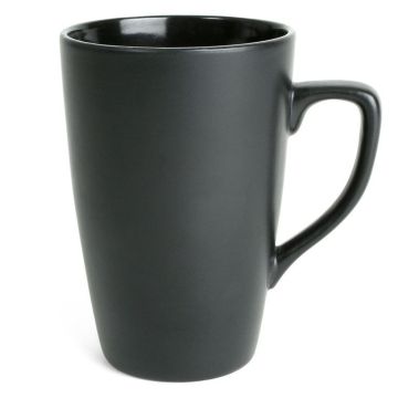 Кружка Apollo 300 мл черная ПОЛУМАТОВАЯ СНАРУЖИ, керамика