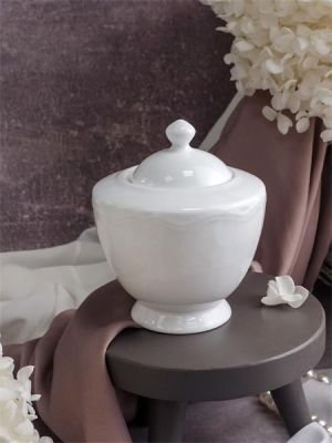 Сахарница с крышкой 350 мл,  d 10,2 см h 12,5 см, фарфор, Grazia
