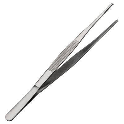 Щипцы (пинцет) 20 см. прямые, прямой кончик с зубцами, нерж. MGsteel /1/100/