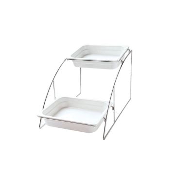 Подставка фуршетная горка 2 яруса для гастроемкостей GN1/2 (360*525*325 мм) P.L