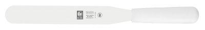 Лопатка 24 см. прямая раб. часть 14*2,7 см. нерж. узкая с пластик. ручкой, белая Icel /1/6/