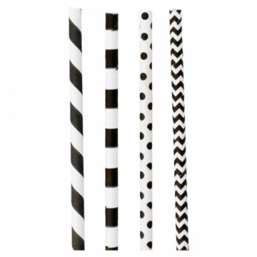 Трубочки бумажные коктейльные "Полоски-горошек" 0,6*20 см, 200 шт, Garcia de PouИспания