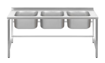 ВАННА моечная Luxstahl ВМ3 18/7/8.5 (стл.430-0.8) без фартука