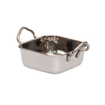 Сковорода для подачи 11,5*11,5 см h4,6 см 460 мл квадратная нерж. 2 ручки P.L. Proff Cuisine