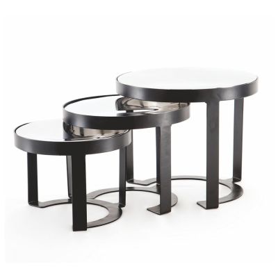 Подставка фуршетная стойка d 26 см h18,5 см круглая Black металл + блюдо черное акрил P.L. Hotelware