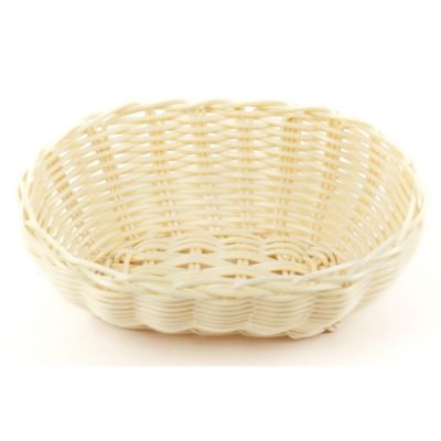 Корзина для хлеба овальная 20*15*7,5 см. бежевая полиротанг /1/144/