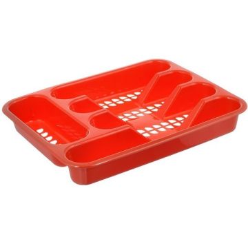 Емкость для столовых приборов 5 секций 33*26*4 см. пластик, цвет в ассортименте /1/80/