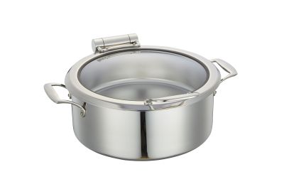 Чафиндиш (мармит) индукционный  4,5 л. 41,7*40,5 см. h=16,8 см. круглый d=30 см., со стекл. крышкой (нагрев. элементы - 80902, 80901, 80904,подставка 80884) MGprof /1/