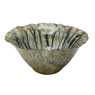 Салатник 925 мл d 19 см h9 см Dark Northern Blue Brown Flower Frutti di Mare P.L. [1]