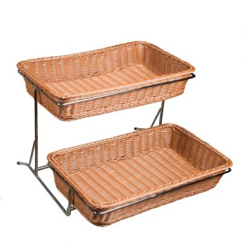 Подставка фуршетная горка 2 яруса для корзин нерж. + 2 корзины 53*31*10 см P.L. Proff Cuisine