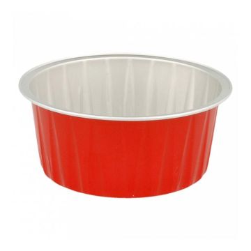 Форма алюминиевая для выпекания 125 мл, красная, 100 шт