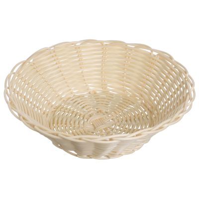 Корзина для хлеба круглая d=21 см. h=6 см. бежевая полиротанг MGprof /1/ АКЦИЯ
