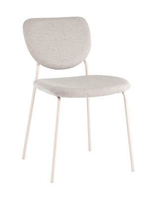 Стул обеденный Gigi шенилл серый белые ножки