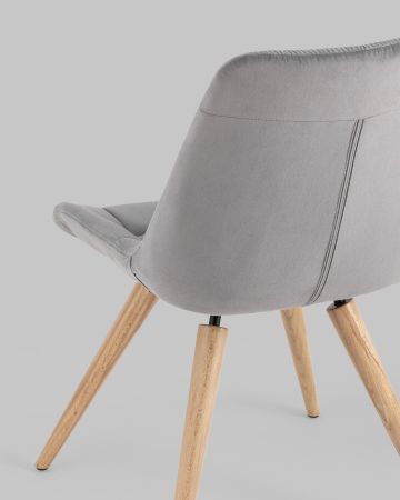 Стул Флекс на деревянных ножках велюр велютто серый