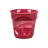 Чашка 140 мл кофейная без ручки бордовая d 7,4 см h7 см мятая Barista (Бариста) P.L. [6]