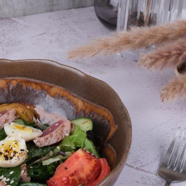 Салатник 1125 мл d 18,5/9,4 см h7,7 см Dark Brown Lava lines Frutti di Mare P.L. [1]