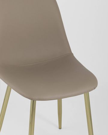 Стул Валенсия экокожа коричневая золотые ножки