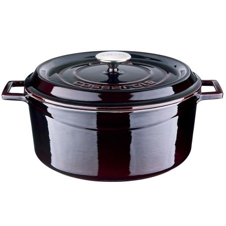 Кастрюля  6,7 л, d 28 см, h 13,5 см чугун с крышкой ИНДУКЦИЯ Majolica Mor LAVA