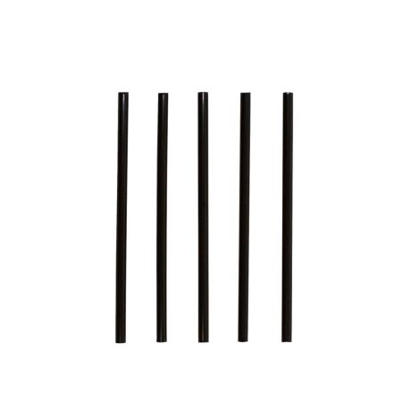 Трубочки 0,5*12,5 см прямые 400 шт черные пластик P.L.
