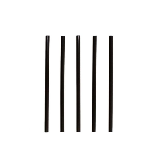 Трубочки 0,5*12,5 см прямые 400 шт черные пластик P.L.