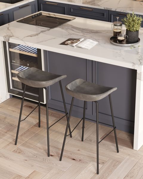 Стул барный Beetle Lite PU серый