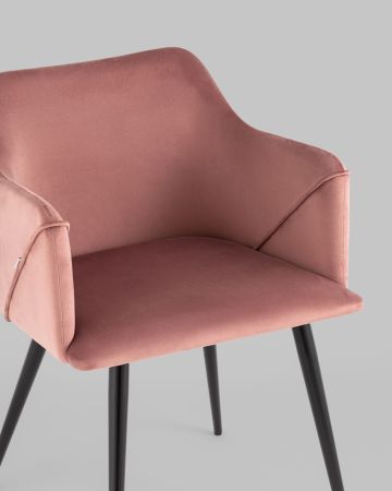 Стул с подлокотниками Джоэл велюр пыльно-розовый