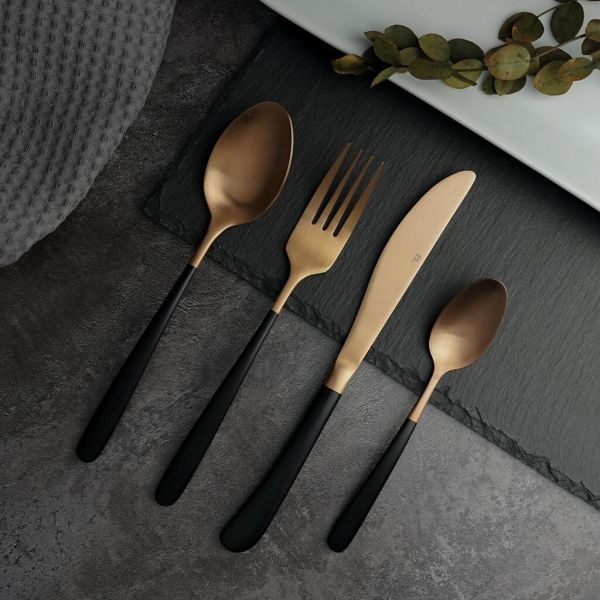 Нож столовый 23,1 матовый медный цвет черная ручка PVD Provence P.L. [12]