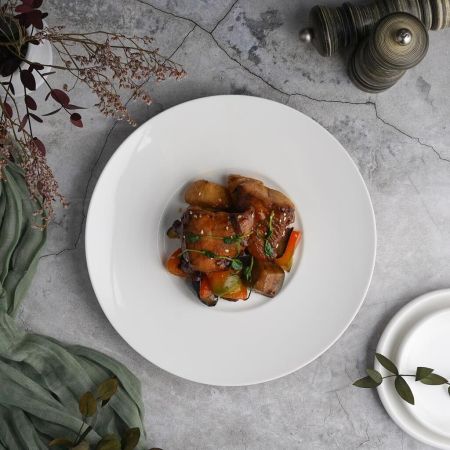 Тарелка d 25,5 см с широкими полями белая фарфор P.L. Proff Cuisine [6]