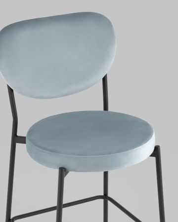 Стул полубарный Барбара NEW велюр серо-голубой