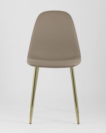 Стул Валенсия экокожа коричневая золотые ножки