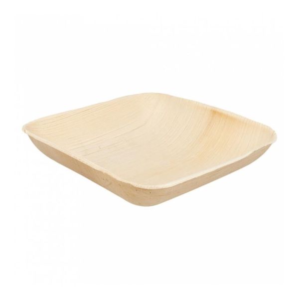 Тарелка глубокая квадратная из пальмовых листьев 20*20*4 см, 25 шт, Garcia de Pou