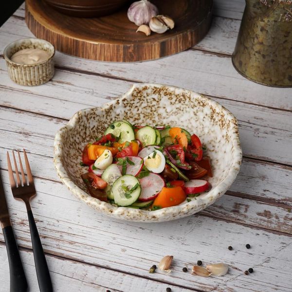 Салатник 700 мл d 22,5 см h6,2 см Crush Brown Spider Silk P.L. Proff Cuisine [4]