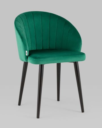 Стул с подлокотниками Брюссель велюр зелёный