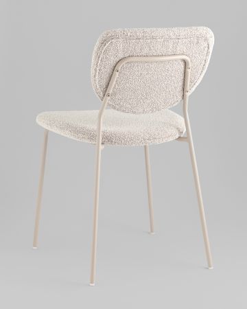 Стул обеденный Gigi серо-бежевый букле кремовые ножки