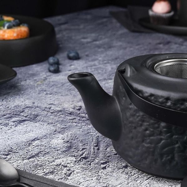 Чайник 750 мл d 12,5 см h9 см с ситом Black Raw Stellar P.L. Proff Cuisine [1]